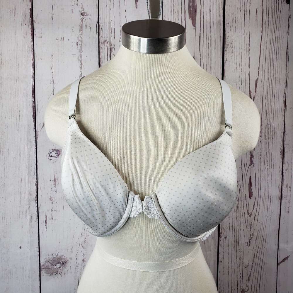 Maidenform Racerback Padded Bra Womens Size 38D Front Closure White